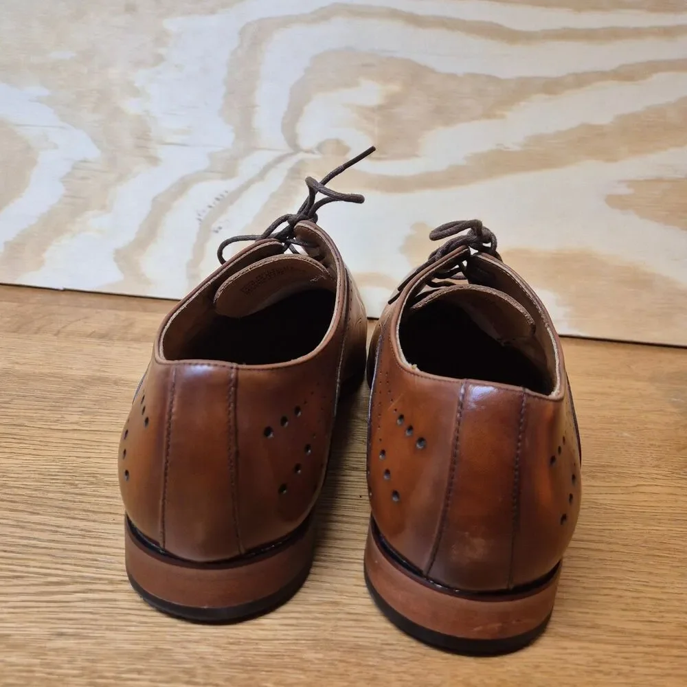 Stacy Adams Men's Brown Leather Cap Toe Oxford Dress Shoes Size 10M